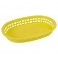 Winco PLB-Y Platter Baskets, Oval, Poly Plastic, Yellow, NSF Listed, 12 each