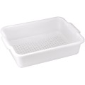 Winco PLP-5W Bus Box, Heavyweight, White Polypropylene, Perforated, 21-1/4(w) x 15-3/8(d) x 4-7/8(h) inch, NSF  Listed