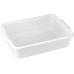Winco PLP-5W Bus Box, Heavyweight, White Polypropylene, Perforated, 21-1/4(w) x 15-3/8(d) x 4-7/8(h) inch, NSF  Listed