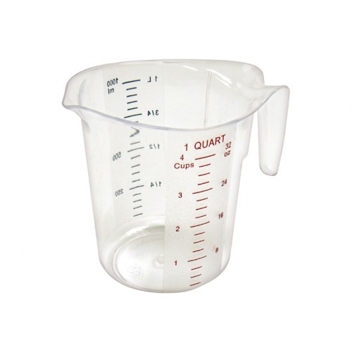 Winco PMCP-100 1qt Polycarbonate Measuring Cup with Color Graduations, NSF Listed, 2 each