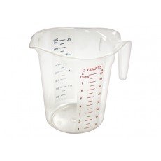Winco PMCP-200 2qt Polycarbonate Measuring Cup with Color Graduations, 7.75(w) x 6(d) x 7.5(h) inch, NSF Listed, 2 each