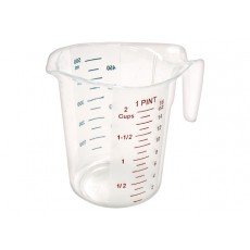 Winco PMCP-50 (1)Pint(s) Polycarbonate Measuring Cup with Color Graduations, 5.13(w) x 3.75(d) x 4.88(h) inch, NSF Listed, 2 each