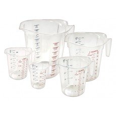 Winco PMCP-5SET (5)pc(s) Polycarbonate Measuring Cup Set with Color Graduation (1Cup/1Pint/1qt/2qt/4qt), NSF Listed