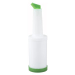 Winco PPB-1G (1)qt(s) Liquor/Juice Pour Bottle, Green Spout & Lid, 1 each