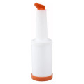 Winco PPB-1O (1)qt(s) Liquor/Juice Pour Bottle, Orange Spout & Lid, 1 each