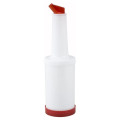 Winco PPB-1R (1)qt(s) Liquor/Juice Pour Bottle, Red Spout & Lid, 1 each