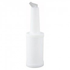 Winco PPB-1W (1)qt(s) Liquor/Juice Pour Bottle, White Spout & Lid, 1 each