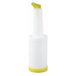 Winco PPB-1Y (1)qt(s) Liquor/Juice Pour Bottle, Yellow Spout & Lid, 1 each