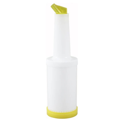 Winco PPB-1Y (1)qt(s) Liquor/Juice Pour Bottle, Yellow Spout & Lid, 1 each