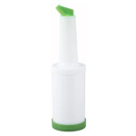 Winco PPB-2G (2)qt(s) Liquor/Juice Pour Bottle, Green Spout & Lid, 1 each