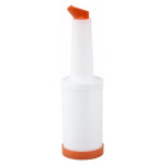 Winco PPB-2O (2)qt(s) Liquor/Juice Pour Bottle, Orange Spout & Lid, 1 each