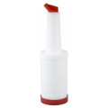 Winco PPB-2R (2)qt(s) Liquor/Juice Pour Bottle, Red Spout & Lid, 1 each