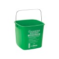 Winco PPL-6G Cleaning Bucket with Handle, 6qt, Green Soap, Plastic