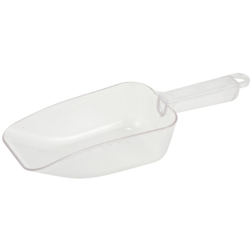 Winco PS-20 Scoop, 20oz, Clear Polycarbonate, Flat Bottom, 12-1/2(w) x 4-1/4(d) x 2-1/2(h) inch, NSF Listed