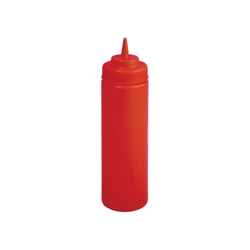 Winco PSW-12R Wide Mouth Squeeze Bottle, 12oz, Red PP Plastic, BPA Free, 6 each