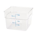 Winco PTSC-12 Storage Container, 12qt, Square, Translucent, Polypropylene, NSF Listed
