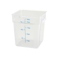 Winco PTSC-18 Storage Container, 18qt, Square, Translucent, Polypropylene, NSF Listed