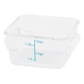 Winco PTSC-2 Storage Container, 2qt, Square, Translucent, Polypropylene, NSF Listed