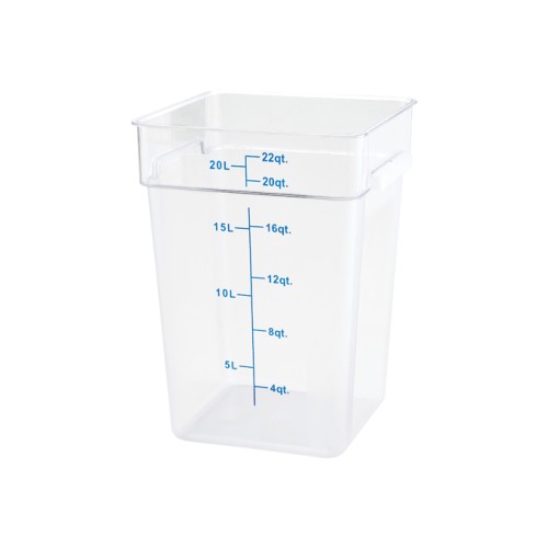 Winco PTSC-22 Storage Container, 22qt, Square, Translucent, Polypropylene, NSF Listed