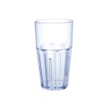 Winco PTSN-16 16oz Ribbed Blue Havana Tumbler, Dishwasher Safe, 12 each