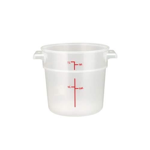 Cambro RFS1PP190 1qt Round Translucent Polypropylene Food Container, NSF Listed