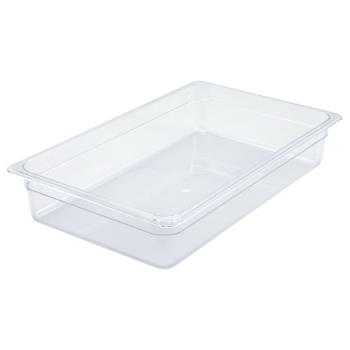 Winco SP7104 Full Size Clear Polycarbonate Food Pan, 20-3/4(w) x 12-3/4(d) x 4(h) inch, NSF Listed