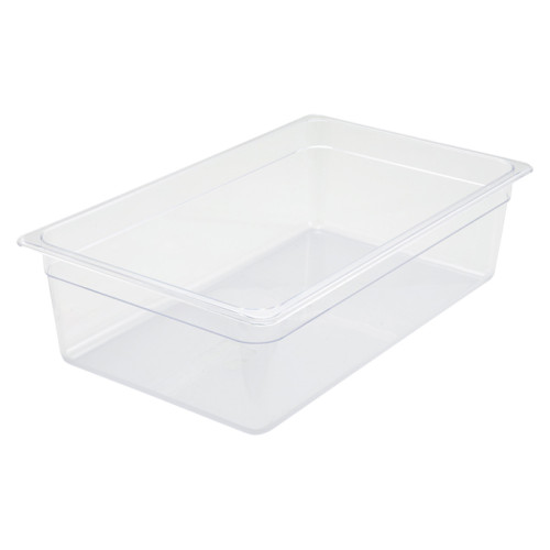 Winco SP7106 Full Size Clear Polycarbonate Food Pan, 20-3/4(w) x 12-3/4(d) x 6(h) inch, NSF Listed