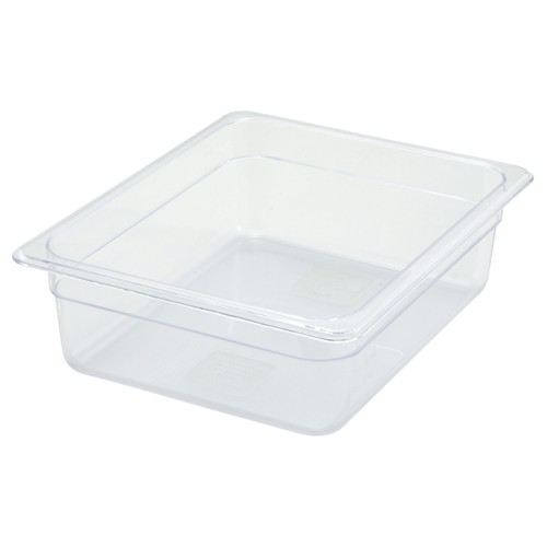 Winco SP7204 Half Size Clear Polycarbonate Food Pan, 12-3/4(w) x 10-3/8(d) x 3-1/2(h) inch, NSF Listed