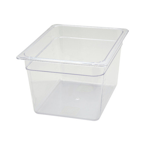 Winco SP7208 Half Size Clear Polycarbonate Food Pan, 12-3/4(w) x 10-3/8(d) x 7-1/2(h) inch, NSF Listed