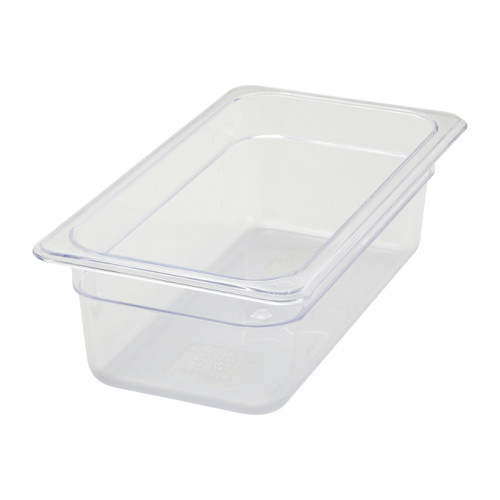 Winco SP7304 Third Size Clear Polycarbonate Food Pan, 12.75(w) x 6.88(d) x 3-3/4(h) inch, NSF Listed