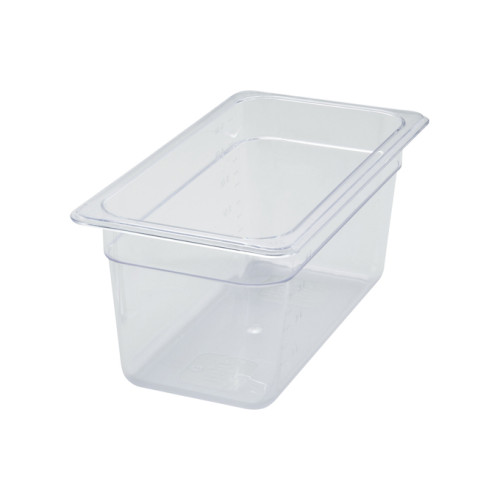 Winco SP7306 Third Size Clear Polycarbonate Food Pan, 12.75(w) x 6.88(d) x 5-1/2(h) inch, NSF Listed