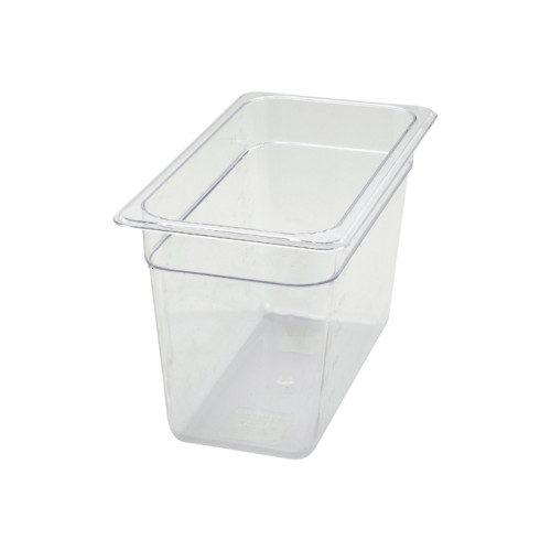 Winco SP7308 Third Size Clear Polycarbonate Food Pan, 12.75(w) x 6.88(d) x 7-1/2(h) inch, NSF Listed