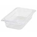 Winco SP7402 Fourth Size Clear Polycarbonate Food Pan, 10-1/4(w) x 6-1/4(d) x 2-1/2(h) inch  , NSF Listed