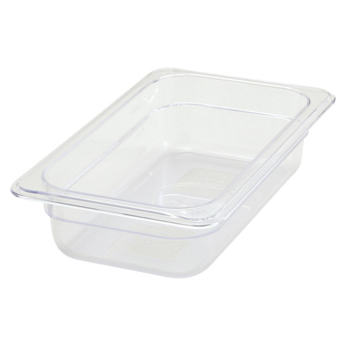 Winco SP7402 Fourth Size Clear Polycarbonate Food Pan, 10-1/4(w) x 6-1/4(d) x 2-1/2(h) inch  , NSF Listed