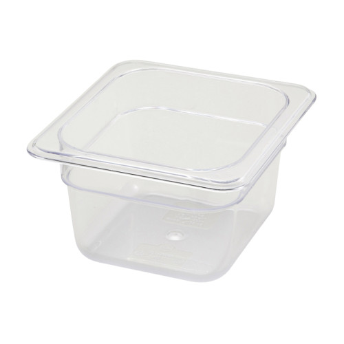 Winco SP7604 Sixth Size Clear Polycarbonate Food Pan, 6-3/4(w) x 6-1/4(d) x 3.5(h) inch, NSF Listed