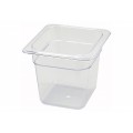 Winco SP7604 Sixth Size Clear Polycarbonate Food Pan, 6-3/4(w) x 6-1/4(d) x 5.5(h) inch, NSF Listed