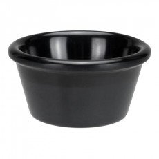 Winco RP-2K Ramekin, 2oz, Black Melamine, Plain, NSF Listed, 12 each