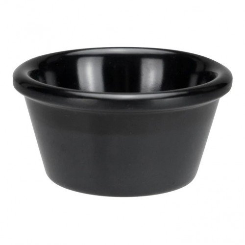 Winco RP-4K Ramekin, 4oz, Black Melamine, Plain, NSF Listed, 12 each