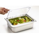 Winco SP7200H Clear Polycarbonate Hinged Cover, Fits on Half Size Food Pan, 12-3/4(w) x 10-1/2(d) x 1(h) inch, NSF Listed