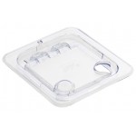 Winco SP7600H Clear Polycarbonate Hinged Cover, Fits on Sixth Size Food Pan, 6.88(w) x 6-1/4(d) x 1.13(h) inch, NSF Listed