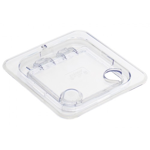 Winco SP7600H Clear Polycarbonate Hinged Cover, Fits on Sixth Size Food Pan, 6.88(w) x 6-1/4(d) x 1.13(h) inch, NSF Listed