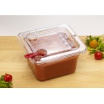 Winco SP7600H Clear Polycarbonate Hinged Cover, Fits on Sixth Size Food Pan, 6.88(w) x 6-1/4(d) x 1.13(h) inch, NSF Listed