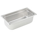 Winco SPJL-304 Third Size Stainless Steel Anti-Jam Steam Table Pan, 25 Gauge, 6-7/8(w) x 12-3/4(d) x 4(h) inch, NSF Listed