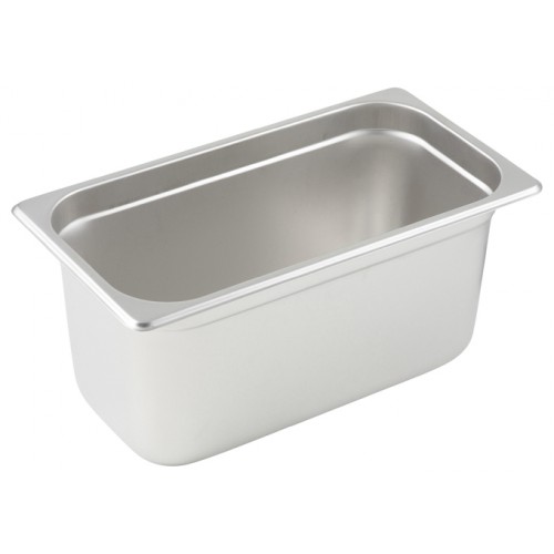 Winco SPJL-306 Third Size Stainless Steel Anti-Jam Steam Table Pan, 25 Gauge, 6-7/8(w) x 12-3/4(d) x 6(h) inch, NSF Listed