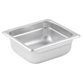 Winco SPJL-602 Sixth Size Stainless Steel Anti-Jam Steam Table Pan, 25 Gauge, 6.88(w) x 6.31(d) x 2.5(h) inch, NSF Listed