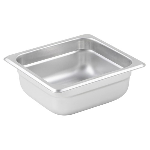 Winco SPJL-602 Sixth Size Stainless Steel Anti-Jam Steam Table Pan, 25 Gauge, 6.88(w) x 6.31(d) x 2.5(h) inch, NSF Listed