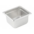 Winco SPJL-604 Sixth Size Stainless Steel Anti-Jam Steam Table Pan, 25 Gauge, 6.88(w) x 6.31(d) x 4(h) inch, NSF Listed