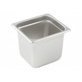 Winco SPJL-606 Sixth Size Stainless Steel Anti-Jam Steam Table Pan, 25 Gauge, 6.88(w) x 6.31(d) x 6(h) inch, NSF Listed