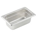 Winco SPJL-902 Ninth Size Stainless Steel Anti-Jam Steam Table Pan, 25 Gauge, 6-3/4(w) x 4-1/4(d) x 2-1/2(h) inch, NSF Listed