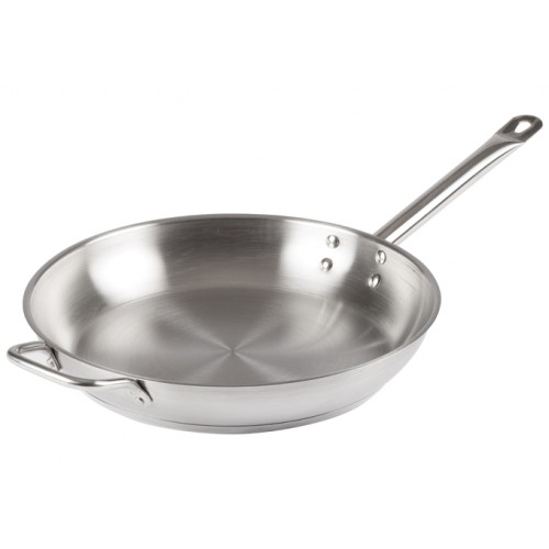 Winco SSFP-14 Stainless Steel Fry Pan, 14-1/4(d) x 2(h) inch, NSF Listed